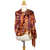 Silk shawl, 'River Sands' - Hand Woven Tie Dye Silk Shawl in Pumpkin and Purple Thailand (image 2b) thumbail