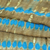 Silk shawl, 'Shifting Sands' - Tie-Dyed Silk Shawl in Sand and Cyan Stripes from Thailand (image 2e) thumbail