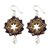 Beaded silk dangle earrings, 'Sparkling Rosettes in Brown' - Silk and Glass Beaded Dangle Earrings in Brown from Thailand (image 2d) thumbail