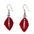 Beaded silk dangle earrings, 'Sparkling Leaves in Red' - Silk and Glass Beaded Dangle Earrings in Red from Thailand (image 2d) thumbail