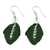 Beaded silk dangle earrings, 'Sparkling Leaves in Olive' - Silk and Glass Beaded Dangle Earrings in Olive from Thailand (image 2e) thumbail