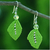 Beaded silk dangle earrings, 'Sparkling Leaves in Lime' - Silk and Glass Bead Dangle Earrings in Lime from Thailand thumbail