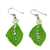 Beaded silk dangle earrings, 'Sparkling Leaves in Lime' - Silk and Glass Bead Dangle Earrings in Lime from Thailand (image 2d) thumbail