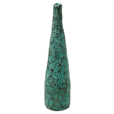 Dekorative Vase aus recyceltem Papier - Dekorative Vase aus recyceltem Papier, handgefertigt mit Spiralen