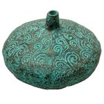 Decorative recycled paper vase, 'Swirling Sea' - Handmade Decorative Recycled Paper Vase from Thailand