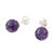 Amethyst stud earrings, 'Magical Orbs' - Sterling Silver and Amethyst Stud Earrings from Thailand (image 2c) thumbail