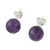 Amethyst stud earrings, 'Magical Orbs' - Sterling Silver and Amethyst Stud Earrings from Thailand (image 2d) thumbail