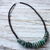 Leather and silver pendant necklace, 'Bohemian Relaxation' - Leather Reconstituted Turquoise Pendant Necklace Thailand (image 2c) thumbail