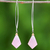 Gold accent chalcedony dangle earrings, 'Pink Lily Crystals' - Long Pink Gold Accent Chalcedony Dangle Earrings Thailand (image 2) thumbail