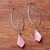 Gold accent chalcedony dangle earrings, 'Pink Lily Crystals' - Long Pink Gold Accent Chalcedony Dangle Earrings Thailand (image 2c) thumbail