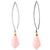 Gold accent chalcedony dangle earrings, 'Pink Lily Crystals' - Long Pink Gold Accent Chalcedony Dangle Earrings Thailand (image 2d) thumbail