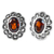 Garnet and marcasite stud earrings, 'Red Lotus Flowers' - Garnet and Marcasite Stud Earrings from Thailand (image 2d) thumbail