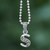 Marcasite pendant necklace, 'Silver Letter' - Marcasite and Sterling Silver Initial Pendant Necklace (image 2) thumbail