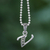 Marcasite pendant necklace, 'Silver Letter' - Marcasite and Sterling Silver Initial Pendant Necklace (image 2g) thumbail
