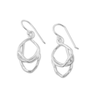 Sterling silver dangle earrings, 'Charming Drop' - Sterling Silver Dangle Earrings from Thailand