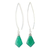 Chalcedony dangle earrings, 'Teal Orchid' - Teal Chalcedony Dangle Earrings from Thailand (image 2d) thumbail