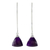 Chalcedony dangle earrings, 'Dark Purple Lotus' - Dark Purple Chalcedony Dangle Earrings from Thailand thumbail