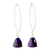 Chalcedony dangle earrings, 'Dark Purple Lotus' - Dark Purple Chalcedony Dangle Earrings from Thailand (image 2d) thumbail