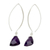 Chalcedony dangle earrings, 'Dark Purple Lotus' - Dark Purple Chalcedony Dangle Earrings from Thailand (image 2e) thumbail