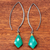 Gold accented chalcedony dangle earrings, 'Teal Lilies' - Gold Accent Teal Chalcedony Dangle Earrings from Thailand (image 2c) thumbail