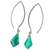 Gold accented chalcedony dangle earrings, 'Teal Lilies' - Gold Accent Teal Chalcedony Dangle Earrings from Thailand (image 2e) thumbail