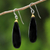 Gold accent onyx dangle earrings, 'Cosmos Drops in Black' - Gold Accent Black Onyx Dangle Earrings from Thailand (image 2b) thumbail