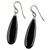 Gold accent onyx dangle earrings, 'Cosmos Drops in Black' - Gold Accent Black Onyx Dangle Earrings from Thailand (image 2e) thumbail