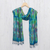 Silk scarf, 'Enchanting Love' - Hand Woven Fringed Silk Scarf in Multicolor from Thailand (image 2b) thumbail