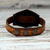 Carnelian and leather wristband bracelet, 'Carnelian Glow' - Leather and Carnelian Adjustable Snap Bracelet (image 2d) thumbail