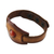 Carnelian and leather wristband bracelet, 'Carnelian Glow' - Leather and Carnelian Adjustable Snap Bracelet (image 2e) thumbail