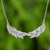 Silver pendant necklace, 'Precious Leaves' - Karen Silver Leafy Pendant Necklace from Thailand (image 2) thumbail