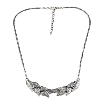 Collar colgante de plata - Karen Silver Leafy colgante collar de Tailandia