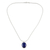 Lapis lazuli pendant necklace, 'Spangled Oval' - Sterling Silver and Lapis Lazuli Pendant Necklace Thailand (image 2d) thumbail
