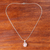 Rose quartz pendant necklace, 'Pink Orb of Energy' - Sterling Silver Rose Quartz Pendant Necklace from Thailand (image 2b) thumbail