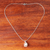 Cultured pearl pendant necklace, 'White Orb of Energy' - Thai Sterling Silver and Cultured Pearl Pendant Necklace (image 2b) thumbail