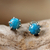 Sterling silver stud earrings, 'To the Point' - Sterling Silver Turquoise Stud Earrings from Thailand (image 2) thumbail