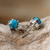 Sterling silver stud earrings, 'To the Point' - Sterling Silver Turquoise Stud Earrings from Thailand (image 2b) thumbail
