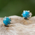 Sterling silver stud earrings, 'To the Point' - Sterling Silver Turquoise Stud Earrings from Thailand (image 2c) thumbail