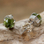 Peridot stud earrings, 'To the Point' - Sterling Silver and Peridot Stud Earrings from Thailand (image 2b) thumbail