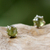 Peridot stud earrings, 'To the Point' - Sterling Silver and Peridot Stud Earrings from Thailand (image 2c) thumbail