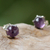 Amethyst stud earrings, 'To the Point' - Sterling Silver and Amethyst Stud Earrings from Thailand (image 2c) thumbail