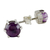 Amethyst stud earrings, 'To the Point' - Sterling Silver and Amethyst Stud Earrings from Thailand (image 2e) thumbail