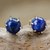 Lapis lazuli stud earrings, 'To the Point' - Sterling Silver and Lapis Lazuli Stud Earrings from Thailand (image 2) thumbail