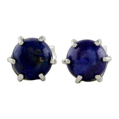 Handmade Sterling Silver and Lapis Lazuli Stud Earrings