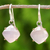Gold accent chalcedony dangle earrings, 'Moon Kisses in Pink' - Gold Accent Pink Chalcedony Dangle Earrings from Thailand (image 2) thumbail