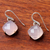 Gold accent chalcedony dangle earrings, 'Moon Kisses in Pink' - Gold Accent Pink Chalcedony Dangle Earrings from Thailand (image 2c) thumbail