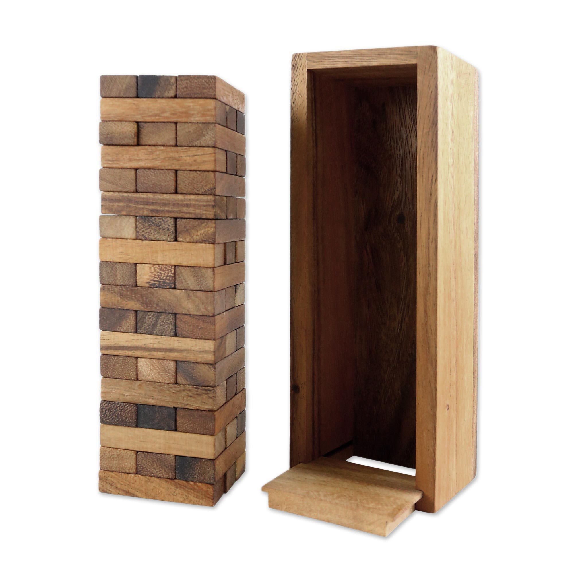 UNICEF Market Wood Stacking Tower Game with Box from Thailand Tower