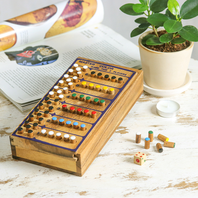Wood game, 'Code Breaker' - Hand Made Colorful Wood Peg Game from Thailand