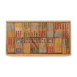 Wood domino set, 'Colorful Dominoes' - Colorful Rain Tree Wood Domino Set Game from Thailand