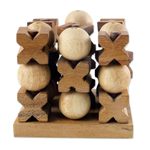 Wood game, '3D Tic-Tac-Toe' - Hand Made Wood Game Tic-Tac-Toe from Thailand